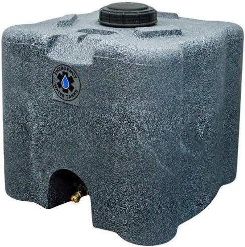 30 Gallon Stackable Emergency Water Storage Tank – Heavy-Duty Water Barrel for Long-Term Drinking Water or Preparedness (Granite)