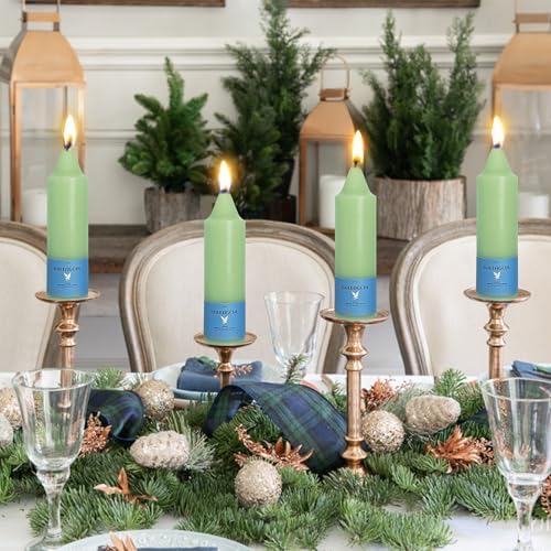 Smokeless Candlesticks Short Taper Candle,Unscented 5 Inches Light Green Candle Sticks Dripless Tapered Candles for Home Décor Weddings Seasons Gifts(4pcs-Light Green) - Image 2