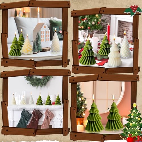 Conelist 6 Pcs Christmas Tree Candles Decorative Xmas Wax Candles Decor - Image 5