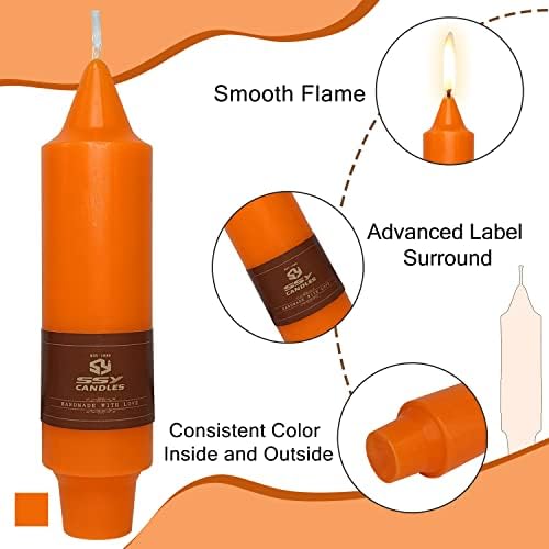 4 PCS Gradient Colored Taper Candlesticks Orange Taper Candle for Halloween Thanksgiving Day Dinner Household Décor Candlesticks - Image 3
