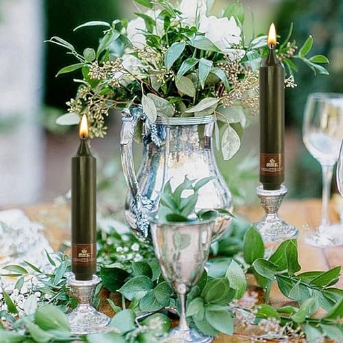 Olive Candles 4 PCS Taper Candle Unscented Tapered 7 inch Smokeless Candlesticks Candles Sticks Gift Idea Table Decor Housewarming Dinner - Image 5