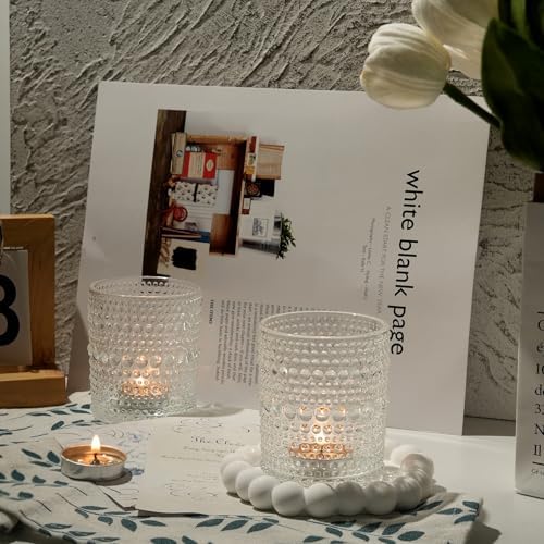 6 Pack Large Votive Candle Holders 2.7 * 3.5in, Clear DIY Wax Tea Light Candle Holder for Votives, Tealights & Pillar, Glass Candle Holders for Table Centerpiece Wedding - Image 5