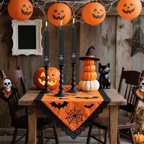 Halloween Taper Candle Dripless Candlesticks - Gedengni 4pcs Unscented Candles Long Candle Sticks 9inches Black Tapered Candles for Home Party Wedding Restaurant Holiday Decor,30D-Black - Image 4