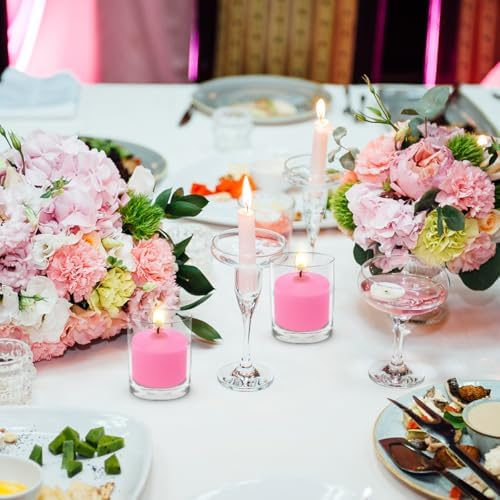 10 Hour Pink Votive Candles for Weddings Party Spa and Emergency, Set of 36 Unscented Bulk Candles for Restaurants and Home Decoration - Image 2