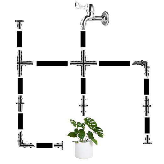 Unoutur 600 Pcs Barbed Connectors Drip Irrigation Fittings Kit, 1/4" Drip Irrigation Kit for Garden Flower Pot Greenhouse Lawn (Straight Barbs,Single Barbs,Tees,Elbows,End Plug,4-Way Coupling)