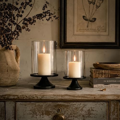 Set of 2 Vintage Black Candle Holders, Candle Sticks Holder Decor, Modern Decorative Tapered Candlestick Holders Centerpiece for Dining Table Centerpiece, Wedding, Party Decor - Image 2