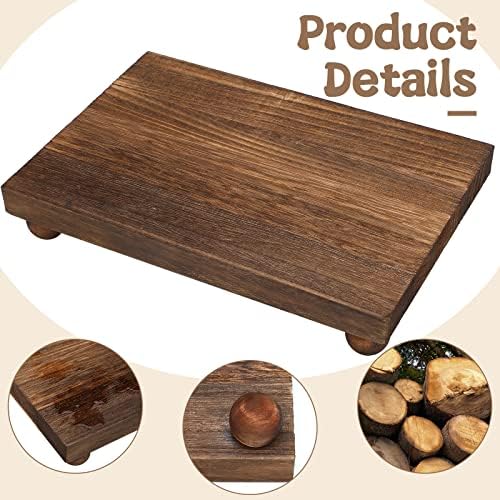 Amyhill Wood Pedestal Stand Riser Decor,Classic,Dark Brown,9 X 6 Inch - Image 4