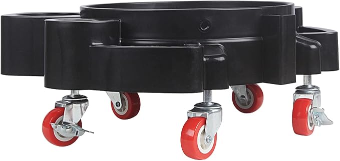 LCGP Bucket Dolly 5 Gallon Car Wash Professional Detailing Bucket Dolly with Heavy Duty Wheel Casters, Black