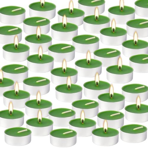 100 Pack Scented Tealight Candles 4 Hours, Spring Aromatherapy Candles for Votive Home, Wedding Holiday and Emergency (Dark Green) - Image 3