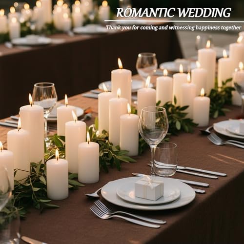 36 Pcs White Pillar Candles Bulk Set，3 Different Lengths 2 x 3/4/6 Inch (6 Each)，Hurricane Candles，Dripless Unscented Smokeless，Gives You a Better Atmosphere When Organizing an Event Party. - Image 4