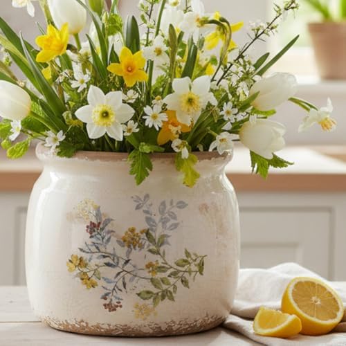 Ceramic Pots for Plants, Cottage Rustic Clay Flower Pots & Vase - Image 4