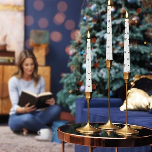 Flameless Taper Candles with Remote, Black Bow and Dot Flameless Candles - Image 6