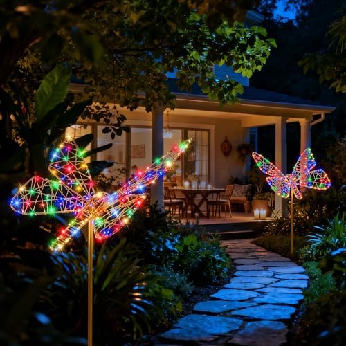 Lomotech Solar Garden Lights - 18" 240 LEDs Butterfly Multicolor - Image 6