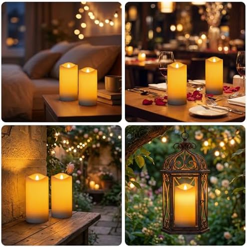 Livinlarge Large Solar Candles Outdoor Waterproof,Flameless Votive Candle - Image 4