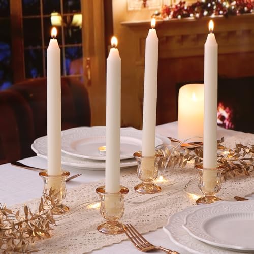 Letine Gold Candlestick Holders Set of 12-2.5" H Taper Candle Holders Bulk -Gold Glass Candle Holder for Valentine's Day, Christmas, Rustic Wedding Centerpieces, Party Decor - Image 6