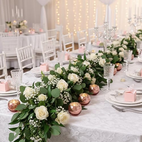 12 Pcs Rose Gold Candle Holders-Rose Gold centerpieces for Birthday Party, Wedding, Bridal Shower, Sweet 16. Mother's Day Brunch Table Decorations - Image 6
