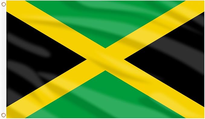 AhfuLife 2 Pcs Jamaica Flag Jamaican Flag 3x5 Ft, Large Jamaica National Flags for Outside - Double Side with Brass Eyelets for Jamaican Party Decorations, Bar Garden Street Decoration Indoor Outdoor