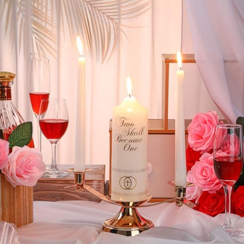 Irenare Unity Candles for Wedding Ceremony with Holder,Elegant - Image 6