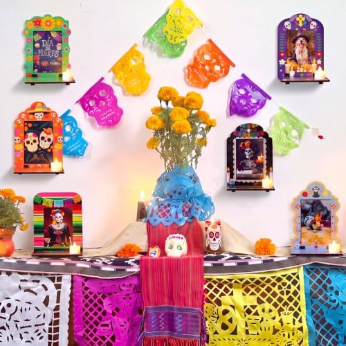 Junkin 6 Sets/12 Pcs Dia De Los Muertos Wall Decorations Picture Frames - Image 2