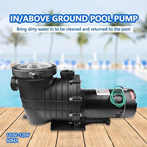 2.0 HP Self Primming Pool Pump 6800 GPH, Single Speed In/Above Ground Swimming Pool Pump Dual voltage with Strainer Basket