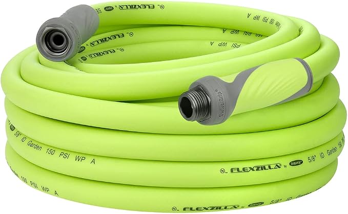 Flexzilla Garden Hose with SwivelGrip, 5/8 in. x 50 ft., ZillaGreen & Garden Hose 5/8 in. x 50 ft, Heavy Duty, Lightweight, Drinking Water Safe, ZillaGreen