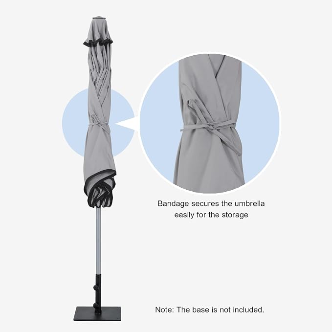 Tempera Patio Umbrellas Arc Edge Outdoor Table Market Umbrellas with Crank & Pust Button Tilt|Auto-Tilt, 8 Steel Ribs, High Color-Fastness Canopy