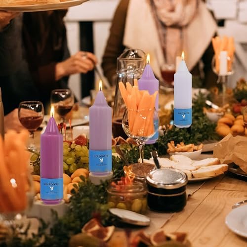 Unscented Dripless Taper Candles Gradient Purple Smokeless 5INCH Small Candlesticks for Dinner Weddings Birthday Party Home Décor - Image 4