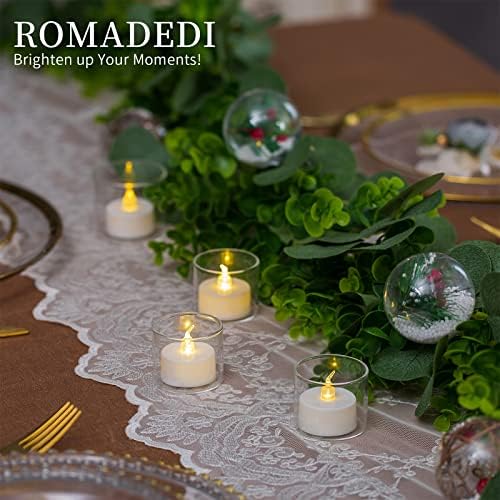 Romadedi Votive Tea Light Candle Holders, Mini Clear Glass, 12 pcs - Image 3