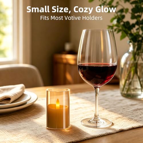 Rechargeable Flameless Tea Lights with Remote & Timer, Warm Flickering LED Votive Candles for Cozy Table Decor, Holidays, Weddings, Game Day & Everyday Home Ambience (Set of 6, Amber) - Image 2