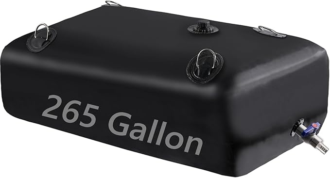 Rodelna Water Storage Bladder, Water Tank, 265GAL Foldable Portable Water Storage, Large Water Storage Containers with 3/4" PVC Spigot Kit for Camping, Garden, Emergency Water Storage