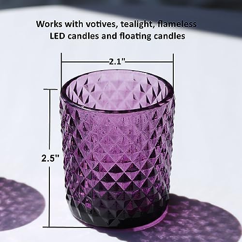 Woho Set of 24 Purple Votive Candle Holders for Tealight/Votive Candles - Image 6