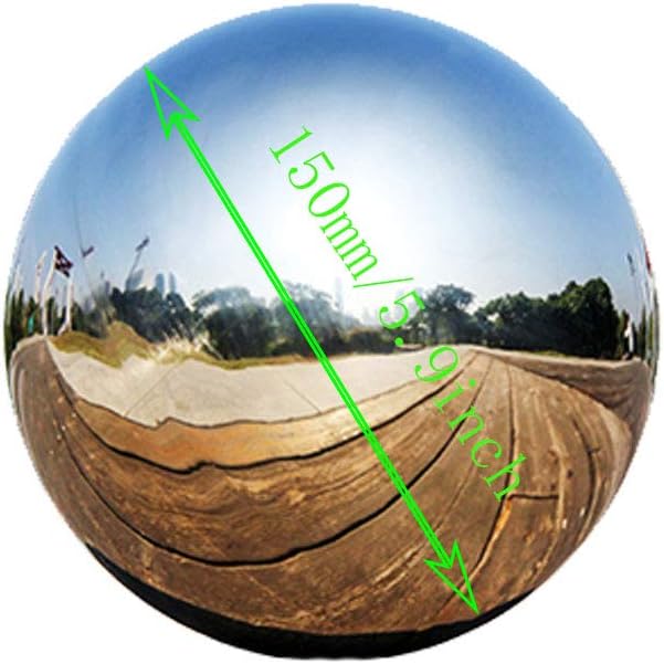 Stainless Steel Gazing Ball, Mirror Polished Hollow Ball Reflective Garden Sphere, Floating Pond Balls Seamless Gazing Globe for Home Garden Ornament Decorations (15CM X 1PCS)