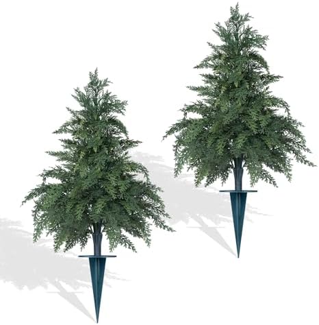 Artificial Topiary Trees, Cypress Tree 24in by LivingGreenEveryDayShine