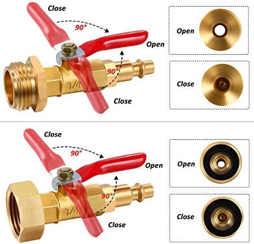 Hotop 2 Pack Brass Winterize Blowout Adapter, Garden Hose Adapter - Image 3