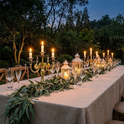 6 Pcs 3 Arm Black and Gold Candelabra Party Decorations - 11.8 Inch Tall Candle Holders, Elegant Taper Candlestick Stand for Wedding, Dining Table, Christmas Party Home Decoration - Image 6
