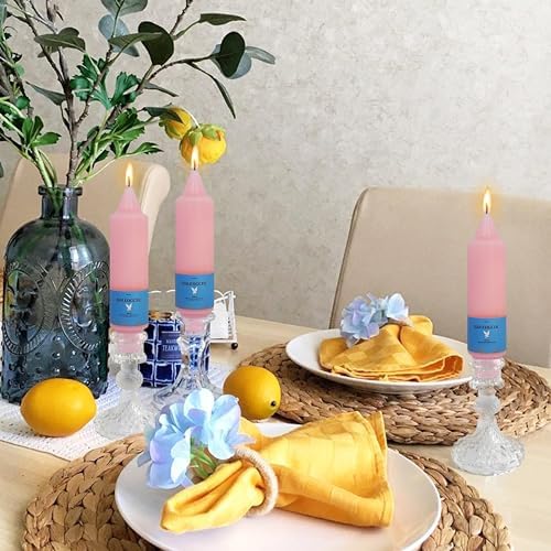 Handmade Unscented Taper Candles Slow Burn Blush Pink Candle 5 Inch Short Candle Sticks Smokeless Unique Candlesticks for Weddings Gifts Home Decoration 4 Pcs - Image 5