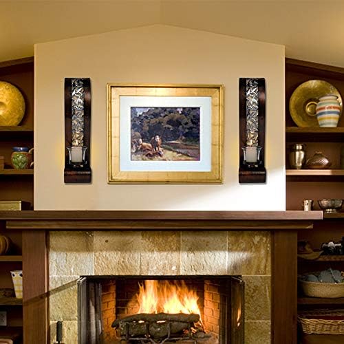 Shelving Solution Wall Sconce 14.4 x 3.5 Inch, with Tea Light Candle Holder Antique Bronze Style Metal Wall Art Decorations for Living Room, Bathroom, Dining Room and Office, Set of 2 - Image 3
