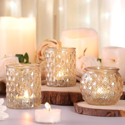 NITIME 12Pcs Assorted Gold Votive Candle Holders, Tea Light Candle Holder for Table Centerpiece, Gold Candle Holders for Wedding Centerpieces, Brithday and Holiday Decorations - Image 4