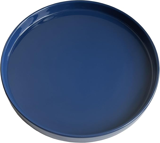 Yukfona Ceramic Plant Saucer Tray 1 Pcs 8 Inch Blue, 8.5" OD x8.15 ID x1 Deep| Fits Flower pots Bottom≤ 8.15", Heavy Duty Glazed Round Planter Drip with Catch Basin for Indoor Outdoor Plants