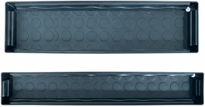 5 Pack Plastic Window Sill Saucer (16"x5.5"x1.5"), Rectangular Windowsill Plant Pot Trays with Removable Drainage Hole, Thick Plant Saucer Tray for 4 inch (10CM) Flower Seedling Pots (Black)