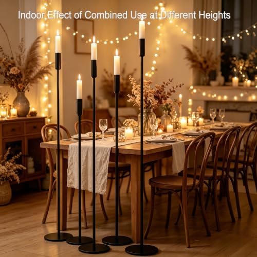 4Pcs Adjustable Black Metal Floor Candle Holders with Ground Stake - Image 5