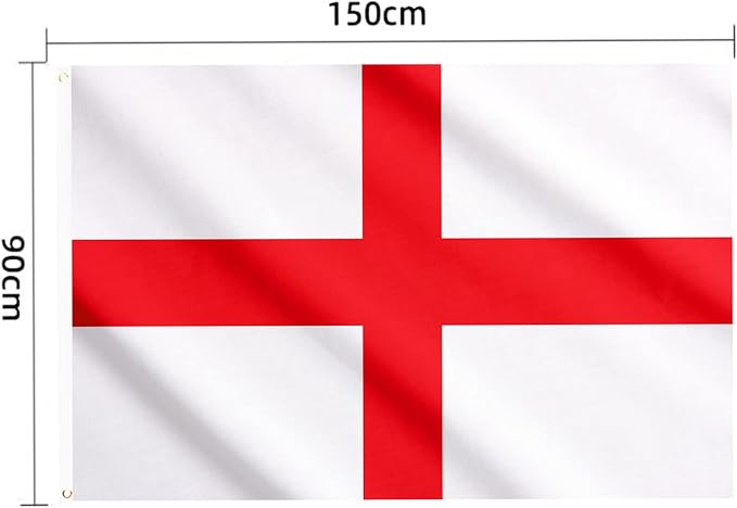 AhfuLife England Flag St Georges Flag 3 x 5 Ft, Large English Flags for Outside - Double Side with Brass Eyelets for Olympic Party Decorations, Bar Garden Street Decoration Indoor Outdoor