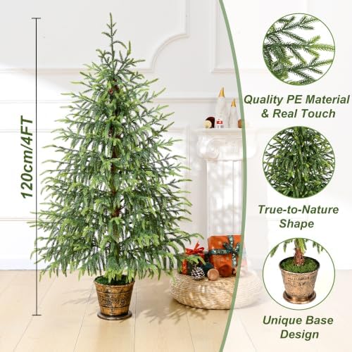 BLEUM CADE 4FT Small Norfolk Pine Tree with Pot, Christmas Tree - Image 3