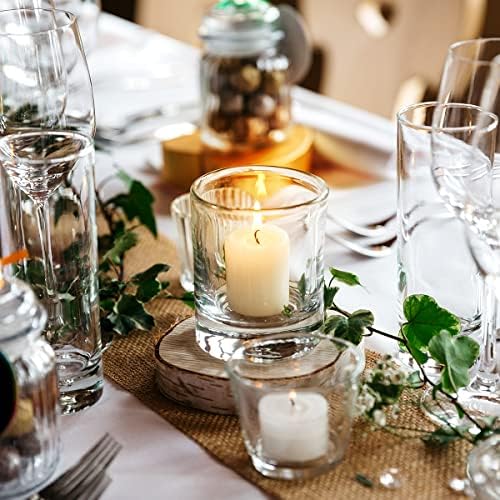 15 Hours White Votive Candles for Weddings Parties Spa Birthdays and Baby Shower, Set of 20 Unscented Bulk Candles for Restaurants and Home Decoration - Image 2