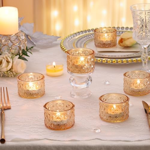 24 Pack Gold Tealight Candle Holders, Glass Votive Candle Holders Bulk - Image 6