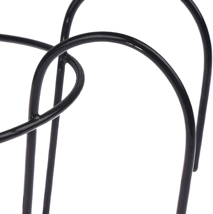 1 Pack Hanging Railing Planters Flower Pot Holders Plant Iron Racks Fence Metal Potted Stand Mounted Balcony Round Plant Baskets Shelf Container Box for Indoor and Outdoor Use-Black,Garden Steel Pots