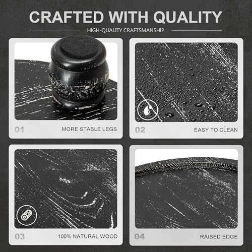 EOSAHR Display Riser: Rustic Pedestal Stand for Kitchen Counter, Old Black - Image 6