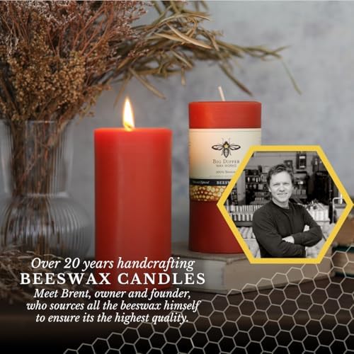 Big Dipper Wax Works 100% Beeswax Pillar Candle, 3 x 6 in, Pumpkin - Image 2