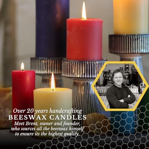 Big Dipper Wax Works 100% Beeswax Pillar Candle, 3 x 6 in, Red - Image 2