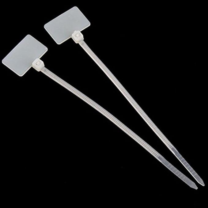 1000 Pcs Write on Tags Wire Zip Ties Cable Mark Tags Nylon Power Marking Label (1000pcs)